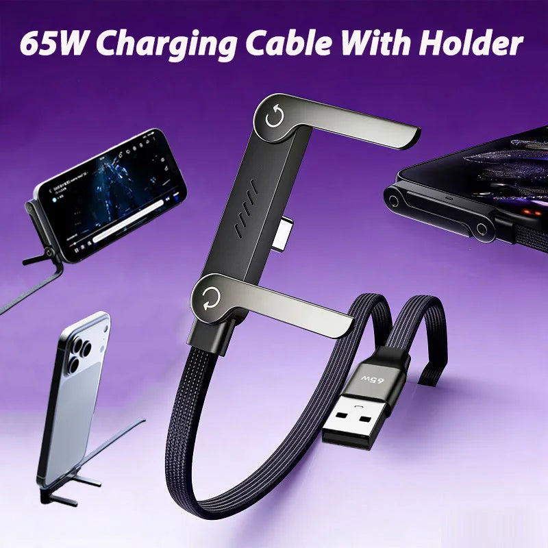 Cable USB Carga Rápida con Soporte Plegable