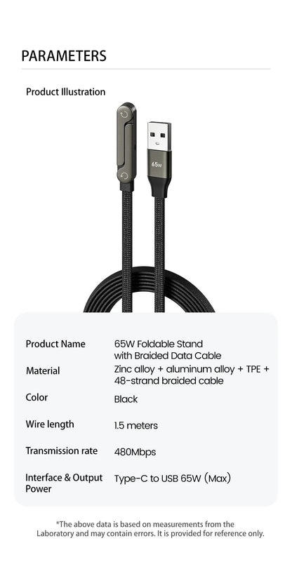 Cable USB Carga Rápida con Soporte Plegable