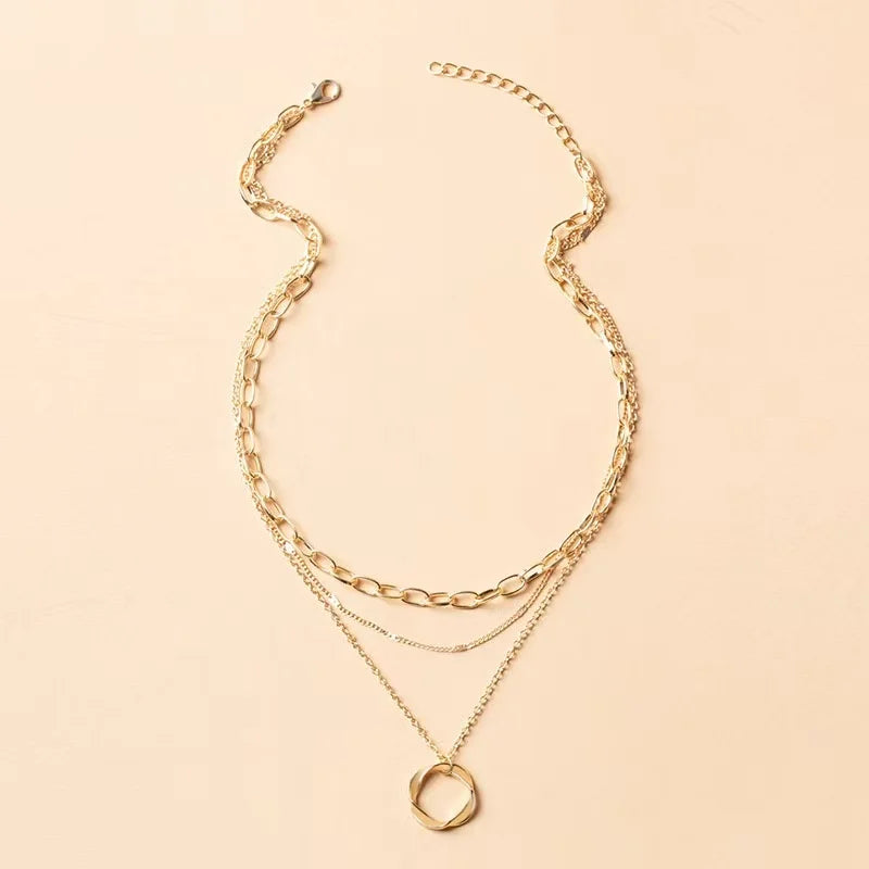 Collar con Colgante de Círculo Redondo