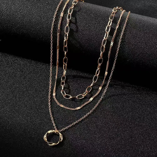 Collar con Colgante de Círculo Redondo