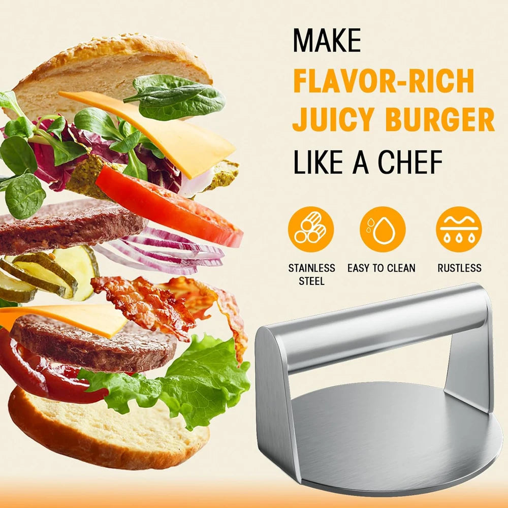 Prensa Para Hamburguesas De Acero Inoxidable
