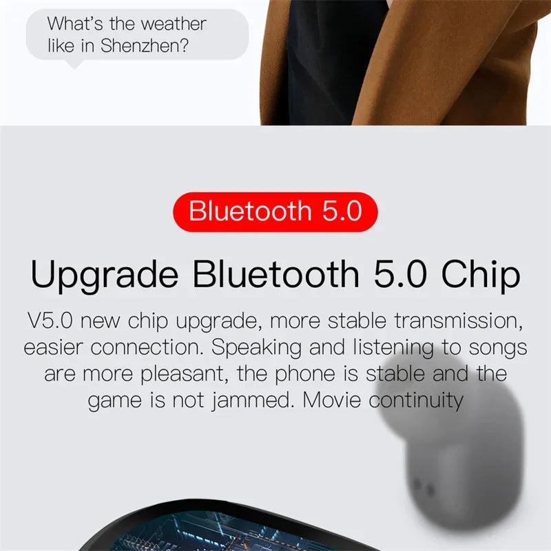 Auriculares Bluetooth con Pantalla Digital Cancelación de Ruido